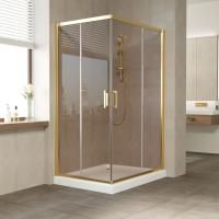 Душевой уголок Vegas Glass ZA-F 110*80 09 05 профиль золото, стекло бронза