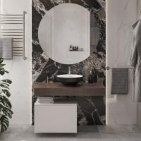 Мебель для ванной Stworki Ольборг 100 столешница дуб карпентер, без отверстий, с тумбой 50, с раковиной Vitra Water jewels