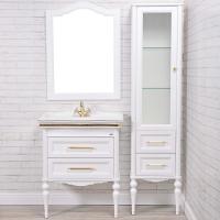 Мебель для ванной ValenHouse Эстетика 80 декор белая, подвесная, ручки золото