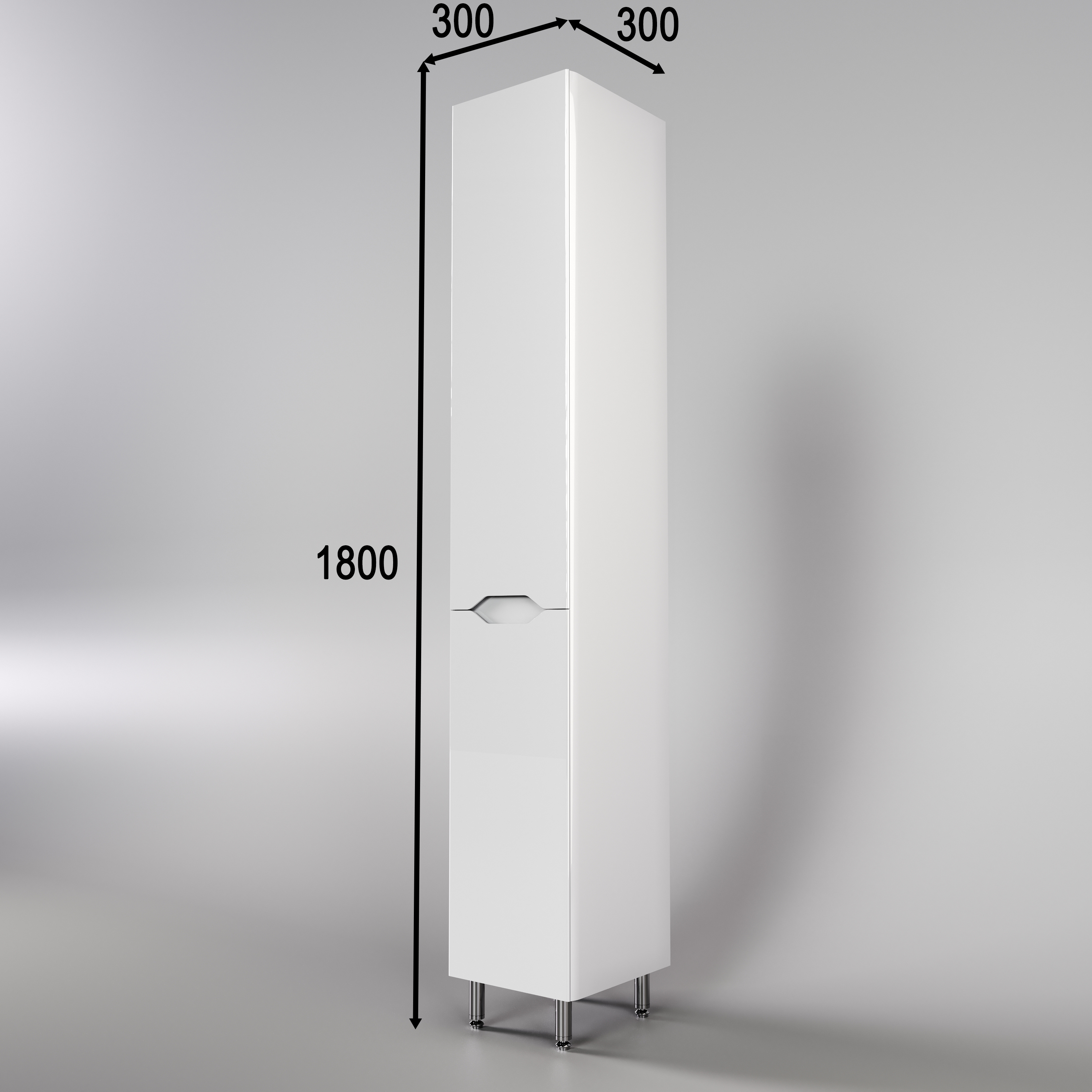 Пенал Style Line Марелла Люкс антискрейтч белый глянец с корзиной, Plus