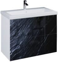 Тумба с раковиной Marka One Lacio 80П black stone