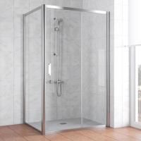 Душевой уголок Vegas Glass ZP+ZPV 120*80 08 01 профиль глянцевый хром, стекло прозрачное