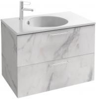 Тумба с раковиной Jacob Delafon Odeon Rive Gauche 80 белый мрамор, 2 ящика, ручки хром