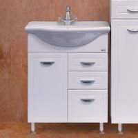 Тумба под раковину Misty Дрея 65 2 ящика, с бельевой корзиной