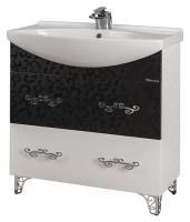 Тумба под раковину Bellezza Маргарита 85 белая с черным