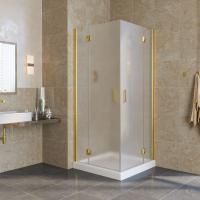 Душевой уголок Vegas Glass AFA LUX 120 09 10 профиль золото глянцевое, стекло сатин