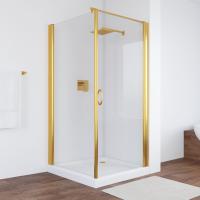 Душевой уголок Vegas Glass EP-Fis 90*100 09 01 R профиль золото, стекло прозрачное