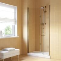 Душевая дверь в нишу Vegas Glass GPS LUX 75 05 crystalvision L профиль бронза, стекло crystalvision