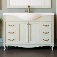 Тумба с раковиной ValenHouse Эллина 120 слоновая кость, фурнитура бронза