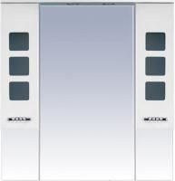 Зеркало-шкаф Misty Квадро 105 белая эмаль, с подсветкой