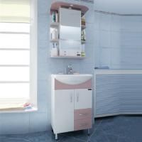 Мебель для ванной СанТа Уют 55 2 двери, 2 ящика розовая