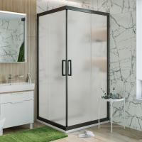 Душевой уголок Stworki Дублин 120x120 см профиль черный матовый, стекло матовое