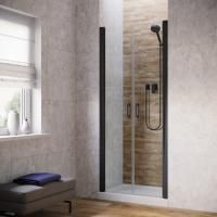 Душевая дверь в нишу Vegas Glass Е2Р LUX 95 02М 01 профиль черный матовый, стекло прозрачное