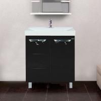 Тумба с раковиной Misty Петра 65 черная эмаль, напольная