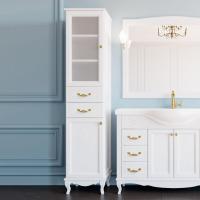 Пенал ValenHouse Эллина 40 L белый, фурнитура золото