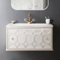 Тумба с раковиной Caprigo Caprice 60 1 ящик, bianco, круги перламутровые