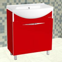 Тумба с раковиной Bellezza Глория Гласс 65 красная