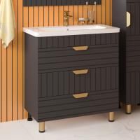 Тумба с раковиной Brevita Gloster 80 графит