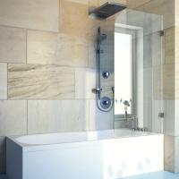 Шторка на ванну GuteWetter Lux Pearl GV-001A правая 70 см стекло бесцветное, фурнитура хром