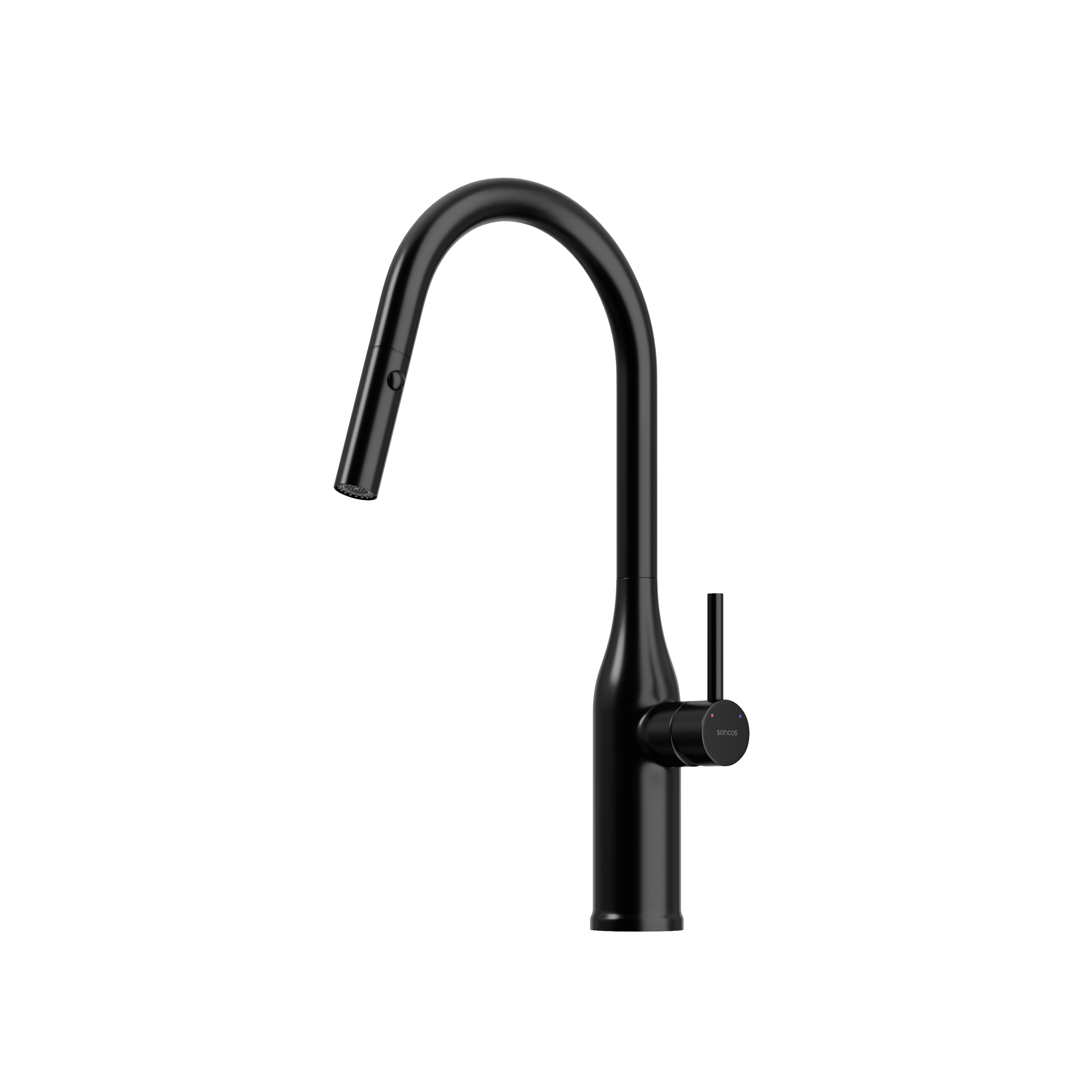 Смеситель для кухни Sancos Grand SC4002MB с выдвижной лейкой, матовый черный