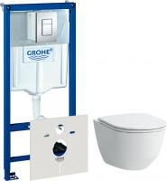 Инсталляция Grohe Rapid SL 4 в 1 с кнопкой + унитаз Laufen Pro Rimless безободковый + шумоизоляция