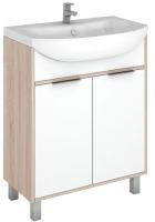 Тумба с раковиной Домино Prime 60 напольная, сонома, белая