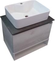 Тумба с раковиной Comforty Прага 60 00-00003478 дуб белый, столешница антрацит