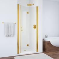 Душевая дверь в нишу Vegas Glass GPS 75 09 crystalvision R профиль золото глянцевое, стекло crystalvision
