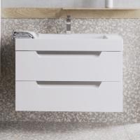 Тумба с раковиной Aqwella Cube 90 белая матовая