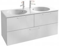 Тумба с раковиной Jacob Delafon Odeon Rive Gauche 120 белая, 3 ящика, ручки хром