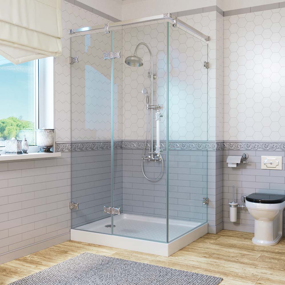 Душевой уголок Vegas Glass AFP-Fis DYNASTY 100 08 01  L, профиль глянцевый хром, стекло прозрачное