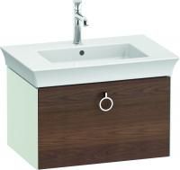 Тумба с раковиной Duravit White Tulip 75 с ручкой, американский орех, белый шелковисто-матовый