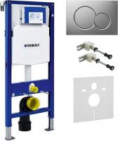 Инсталляция для унитаза Geberit Duofix UP320 111.300.00.5 с кнопкой смыва матовый хром, шумоизоляцией и креплениями