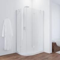 Душевой уголок Vegas Glass AFS-F 100*80 01 01 R профиль белый, стекло прозрачное