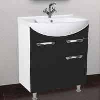Тумба с раковиной Bellezza Альфа 65 черная с ящиком