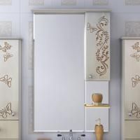 Зеркало-шкаф Misty Бабочка 75 R бежевый, патина