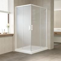 Душевой уголок Vegas Glass ZA-F 120*80 01 10 профиль белый, стекло сатин
