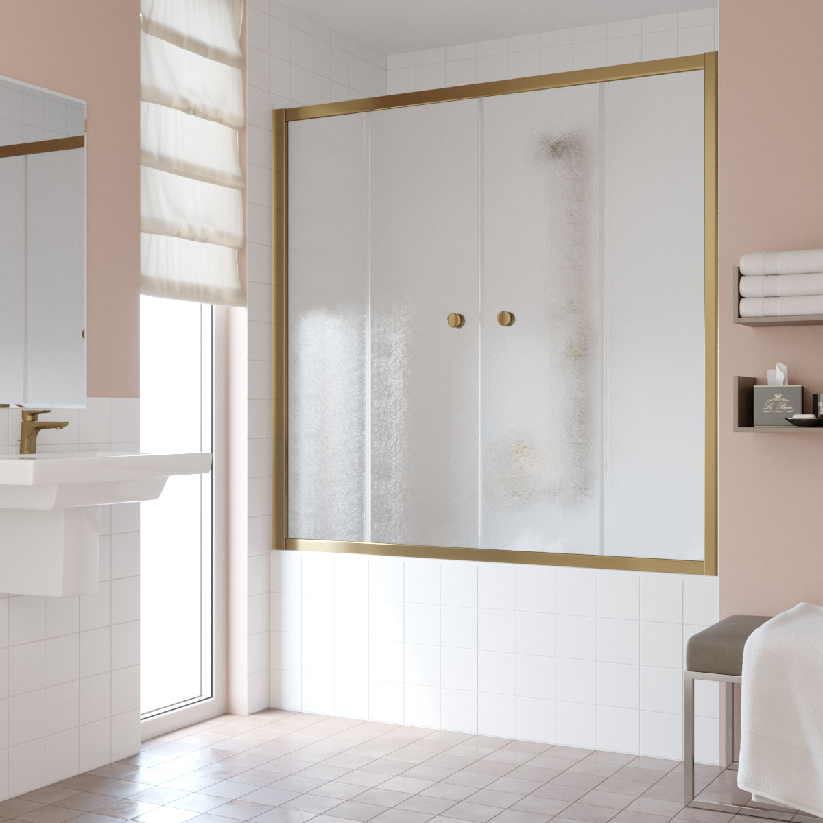 Шторка на ванну Vegas Glass  Z2V TUR NOVO 150 05 02, профиль бронза, стекло шиншилла