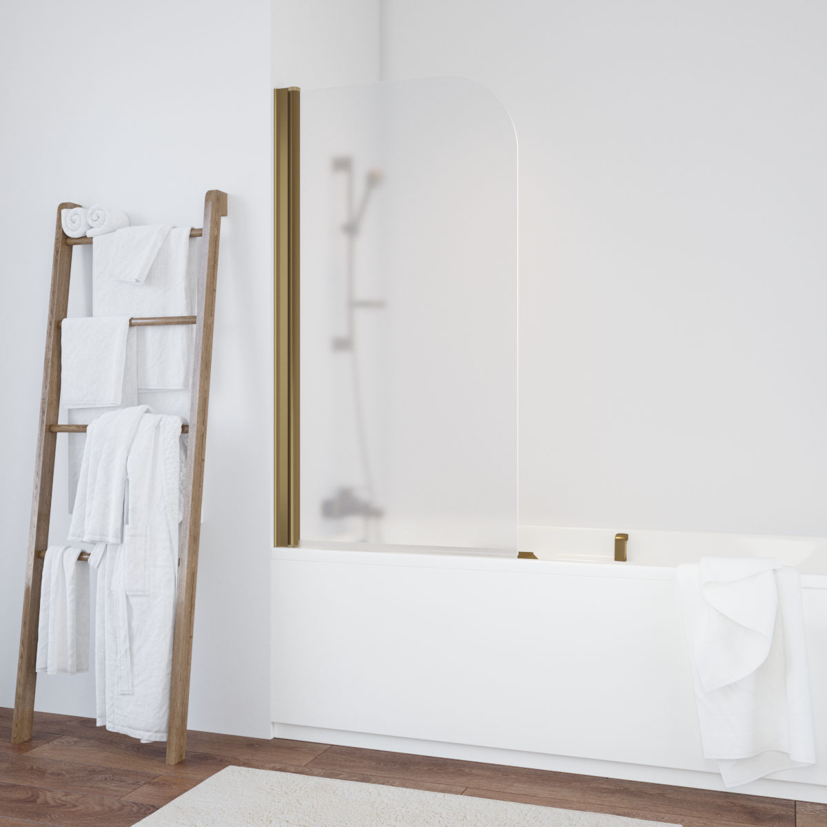 Шторка на ванну Vegas Glass EV 70 05 10 L, профиль бронза, стекло сатин