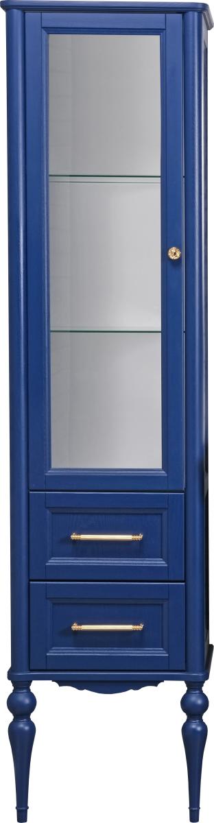 Пенал ValenHouse Эстетика 60 L синий, фурнитура золото