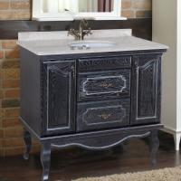 Тумба с раковиной Bellezza Рим 100 черная патина серебро