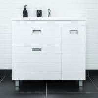 Тумба с раковиной Домино Cube 90 белая