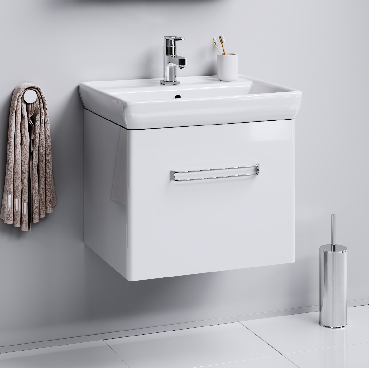 Тумба с раковиной Aqwella Neo 60 подвесная