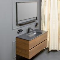 Мебель для ванной Armadi Art Vallessi 100 дуб темный, с черной раковиной