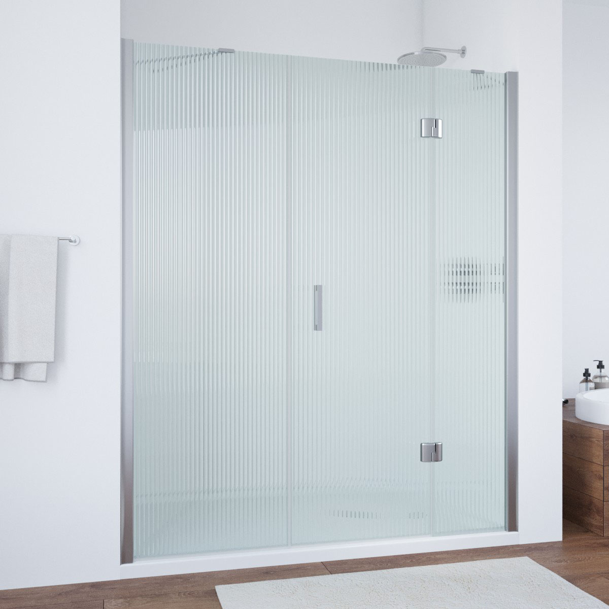 Душевая дверь в нишу Vegas Glass  AFP-F TUR NOVO h1890 150 08 Moru R, профиль глянцевый хром, стекло Moru