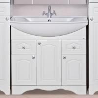 Тумба с раковиной Misty Валерия 85 белая фактурная