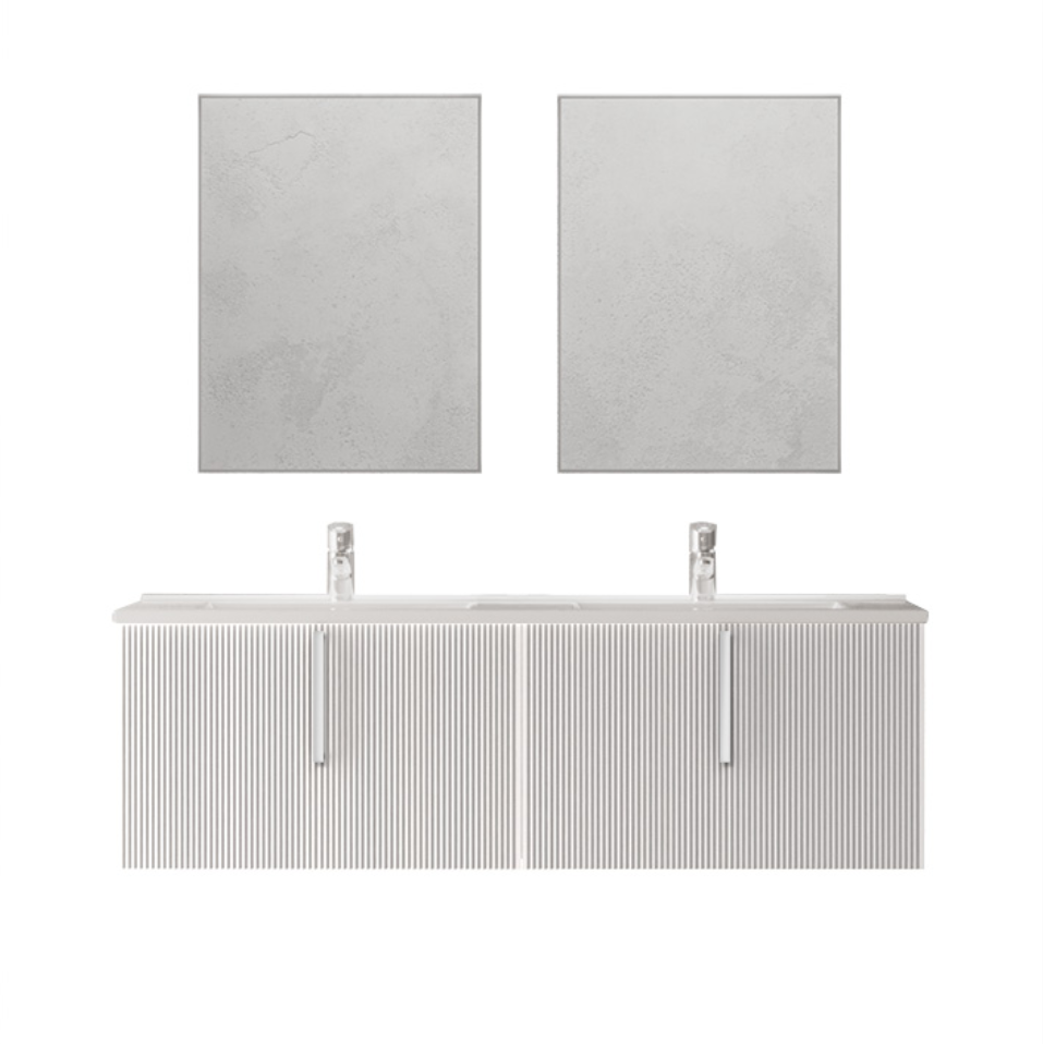 Тумба с раковиной Sanvit Рольф 120 белая, двойная