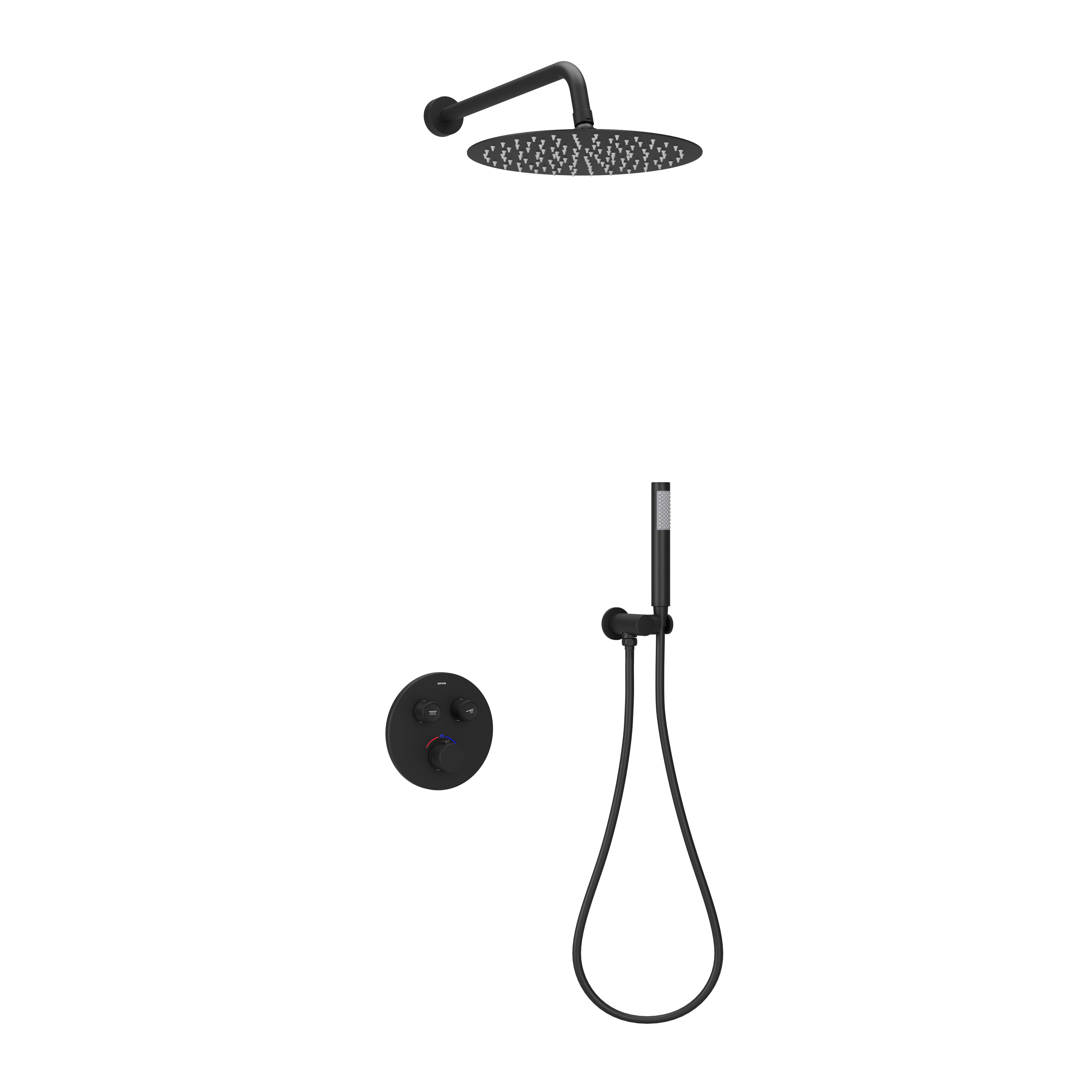 Душевая система SANCOS Link SC3005MB, черная матовая