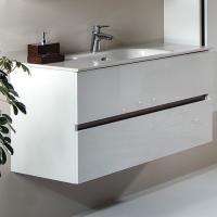 Тумба с раковиной Armadi Art Vallessi 100 белый глянец, с белой раковиной