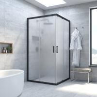 Душевой уголок Vegas Glass ZA NOVO 120 02М 10 профиль черный матовый, стекло сатин матовый